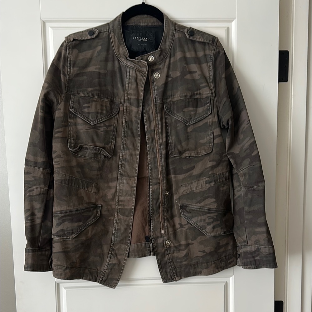 Sanctuary Brown Utility Jacket Rugged Cotton Canvas